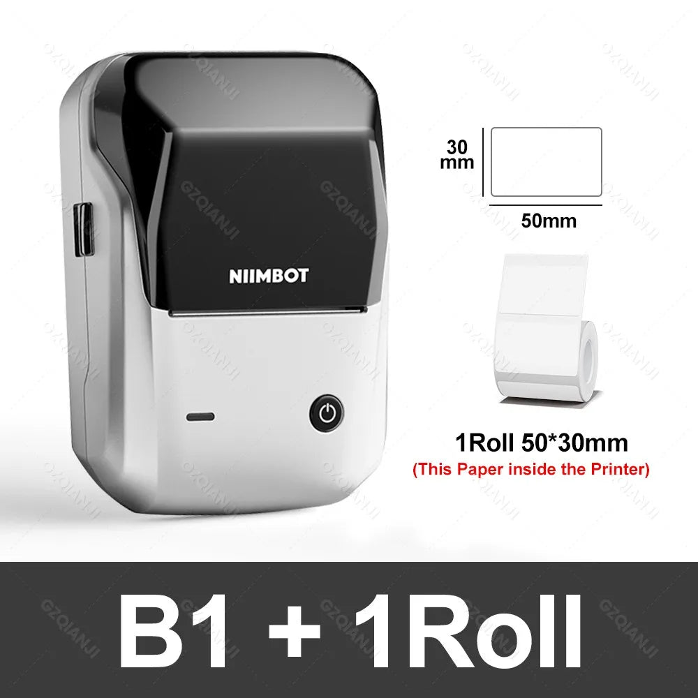 B1 Portable Thermal Printer with Tapes 2 Inch Adhesive Label Machine Mini Bluetooth Sticker Maker Waterproof Labels Roll