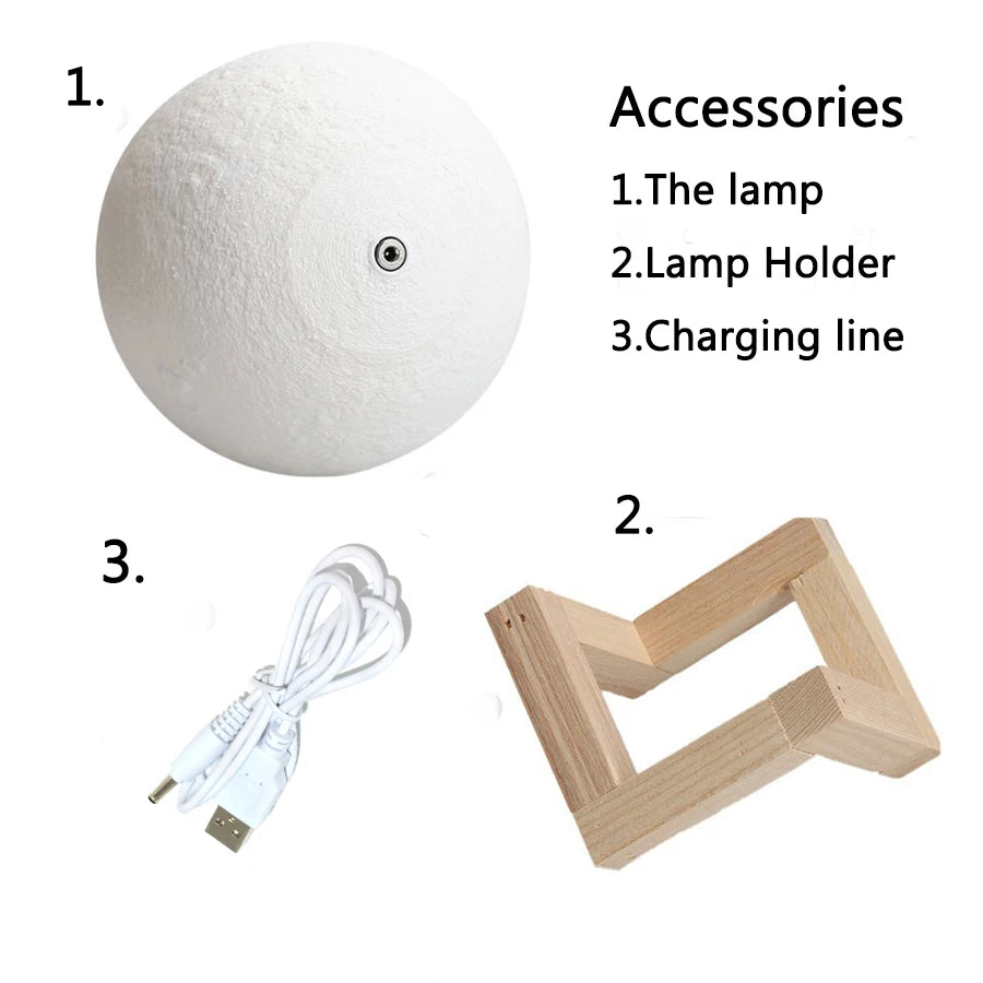 16 Colors LED Night Light for Kids 3D Printing Moon Light Remote Touch Control Moon Lamp for Kid Friend Birthday Gift