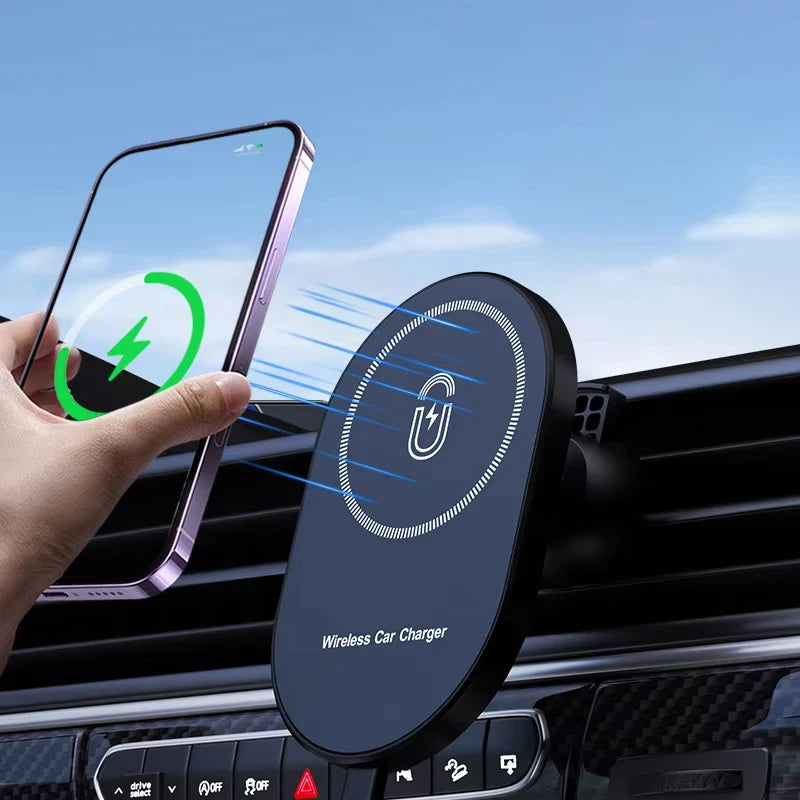15W Magnetic Car Wireless Chargers Air Vent Phone Holder for Magsafe Iphone 17 16 15 14 13 12 Pro Max Car Fast Charging Stand
