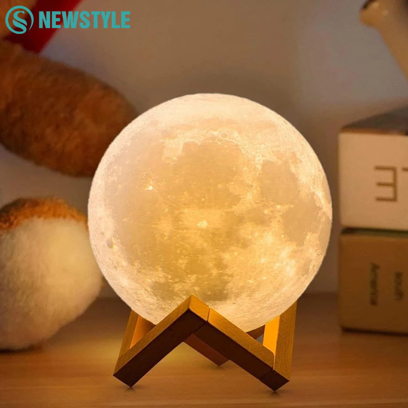 16 Colors LED Night Light for Kids 3D Printing Moon Light Remote Touch Control Moon Lamp for Kid Friend Birthday Gift