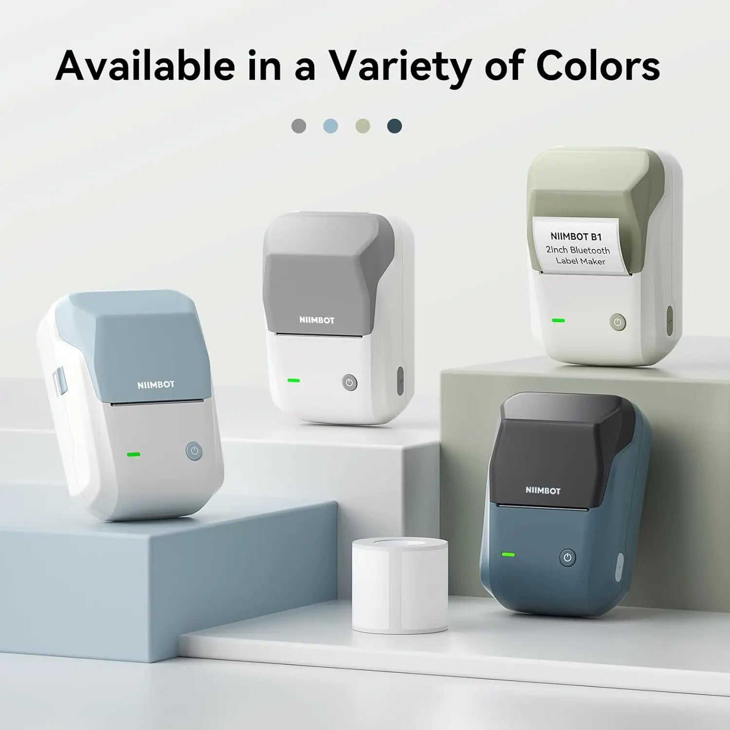 B1 Portable Thermal Printer with Tapes 2 Inch Adhesive Label Machine Mini Bluetooth Sticker Maker Waterproof Labels Roll