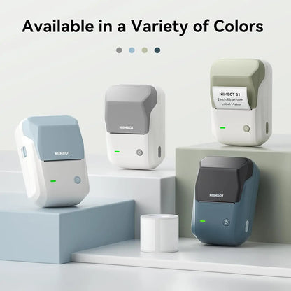 B1 Portable Thermal Printer with Tapes 2 Inch Adhesive Label Machine Mini Bluetooth Sticker Maker Waterproof Labels Roll